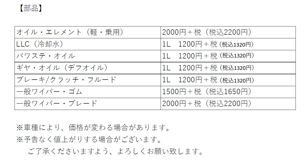 H8.5月~部品価格表